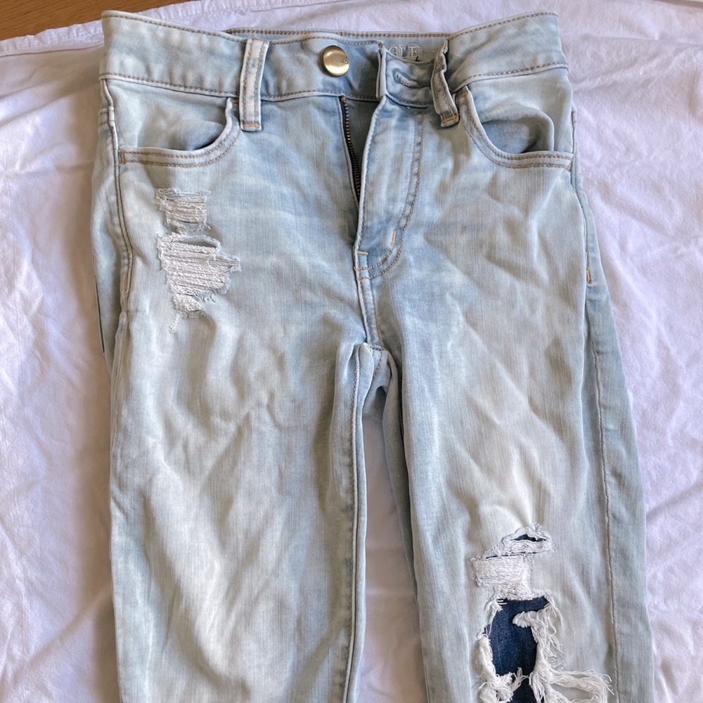 American Eagle high rise ripped jeggings